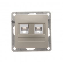 W59 Шампань Розетка компьютерная 2-ая RJ45 кат.5e  RSI-251KK5E-4-86  SE