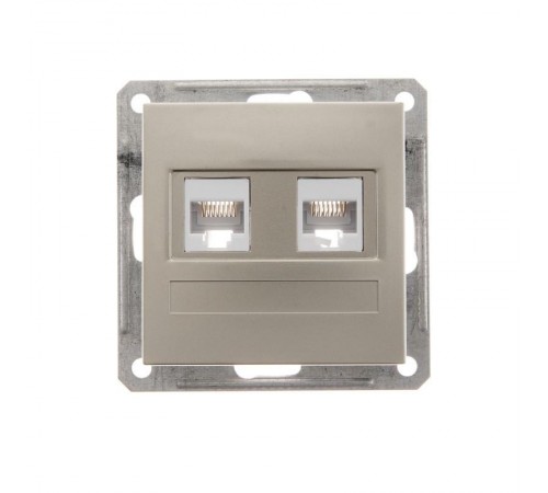 W59 Шампань Розетка компьютерная 2-ая RJ45 кат.5e  RSI-251KK5E-4-86  SE