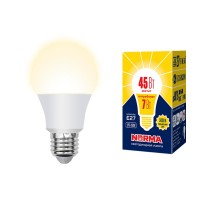 Лампа светодиодная LED-A60-7W/3000K/E27/FR/NR LED. "груша" матовая. Серия Norma. Теплый 3000K  UL-00005619  Volpe