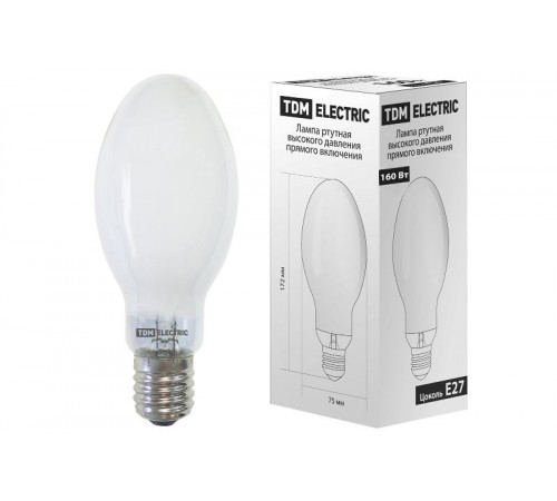 Лампа дуговая ртутно-вольфрамовая ДРВ 160Вт Е27 4200К  SQ0325-0019  TDM