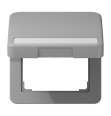 Крышка ударопрочная откидная с возвратной пружиной и полем для надписи 757 мм; серая  CD590BFNAKLGR  Jung