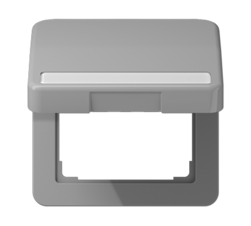 Крышка ударопрочная откидная с возвратной пружиной и полем для надписи 757 мм; серая  CD590BFNAKLGR  Jung