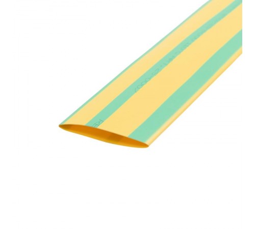 Термоусадочная трубка 50,0/25,0 мм, желто-зеленая, упаковка 10 шт. по 1 м  25-0007  REXANT