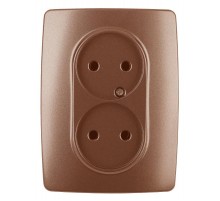 12-2107-14  Розетка 2-ая без заземления, 16A-250В, IP20, Эра12, медь  Б0031246  ЭРА