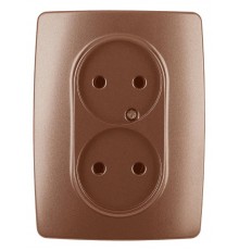 12-2107-14  Розетка 2-ая без заземления, 16A-250В, IP20, Эра12, медь  Б0031246  ЭРА