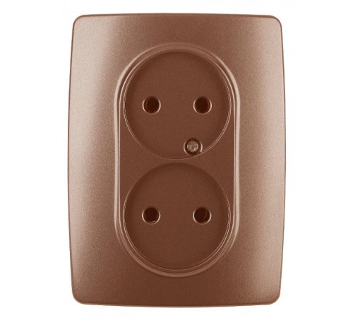 12-2107-14  Розетка 2-ая без заземления, 16A-250В, IP20, Эра12, медь  Б0031246  ЭРА