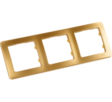 Рамка трёхместная, скрытой установки, цвет золото  Р403-07  HEGEL