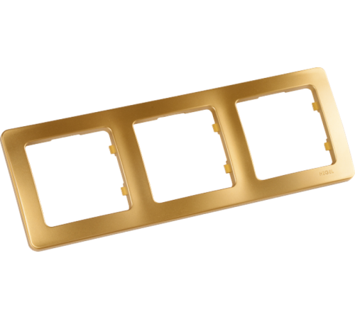 Рамка трёхместная, скрытой установки, цвет золото  Р403-07  HEGEL