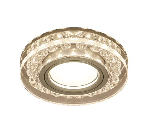 Светильник точечный встраиваемый Backlight BL046 Кругл. Черный/Кристалл/Хром, Gu5.3, LED 2700K  BL046  Gauss