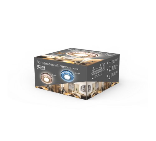 Светильник точечный встраиваемый Backlight BL046 Кругл. Черный/Кристалл/Хром, Gu5.3, LED 2700K  BL046  Gauss