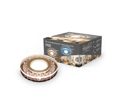 Светильник точечный встраиваемый Backlight BL046 Кругл. Черный/Кристалл/Хром, Gu5.3, LED 2700K  BL046  Gauss