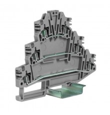 HLD.2/GR пружинный зажим трех-уровневый 2,5 кв.мм, серый  ZHL200GR  DKC