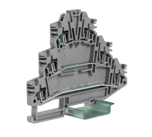 HLD.2/GR пружинный зажим трех-уровневый 2,5 кв.мм, серый  ZHL200GR  DKC