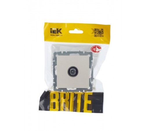 BRITE Розетка TV проходная РТВ10-0-БрЖ жемчужный   BR-A10-P-K36  IEK