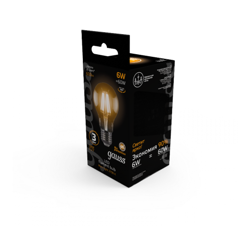 Лампа светодиодная LED 6Вт E27 220В 2700К A60  102802106  Gauss