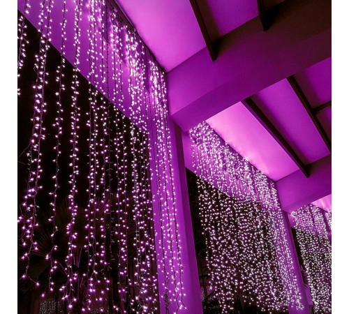 Светодиодная гирлянда ARD-CURTAIN-CLASSIC-2000x3000-CLEAR-760LED Pink (230V, 60W)  024862  Arlight