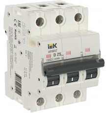Выключатель автоматический трехполюсный M06N 3P D 25А 6кА ARMAT  AR-M06N-3-D025  IEK
