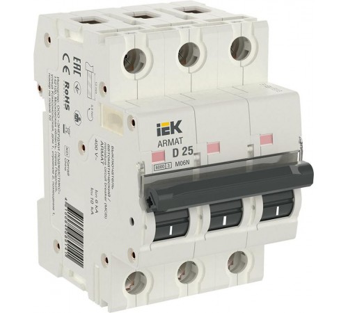 Выключатель автоматический трехполюсный M06N 3P D 25А 6кА ARMAT  AR-M06N-3-D025  IEK