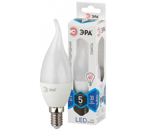 Лампа светодиодная LED 5Вт Е14 4000К СТАНДАРТ smd BXS-5w-840-E14  Б0027968  ЭРА