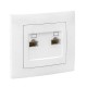 Валенсия розетка компьютерная RJ-45 2-местная белая EKF PROxima   EWK02-035-10   EKF