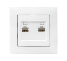 Валенсия розетка компьютерная RJ-45 2-местная белая EKF PROxima   EWK02-035-10   EKF