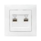 Валенсия розетка компьютерная RJ-45 2-местная белая EKF PROxima   EWK02-035-10   EKF