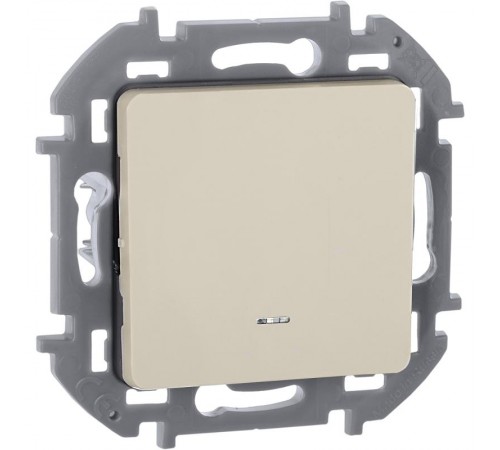 Inspiria Слоновая кость Переключатель проходной 1-клавишный с подсветкой С/У без рамки  673661  Legrand