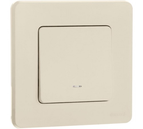 Inspiria Слоновая кость Выключатель 1-клавишный с подсветкой С/У без рамки 673611  Legrand