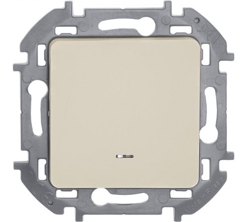 Inspiria Слоновая кость Переключатель проходной 1-клавишный с подсветкой С/У без рамки  673661  Legrand