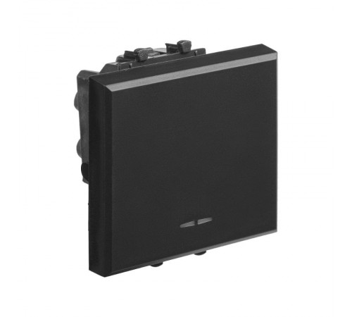 Инвертор (промежуточный переключатель) одноклавишный модульный, "Avanti", "Черный матовый", 2 модуля  4412122  DKC