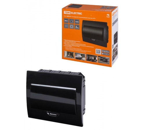 Бокс пластиковый встриваемый ЩРВ-П-10 модулей IP41, Антрацит  SQ0902-1003  TDM