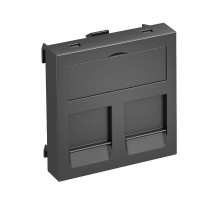 Корпус компьютерной розетки Modul45 тип PA (прямой) 45x45 мм (черный) (DTG-2PA SWGR1)  6119228  OBO Bettermann