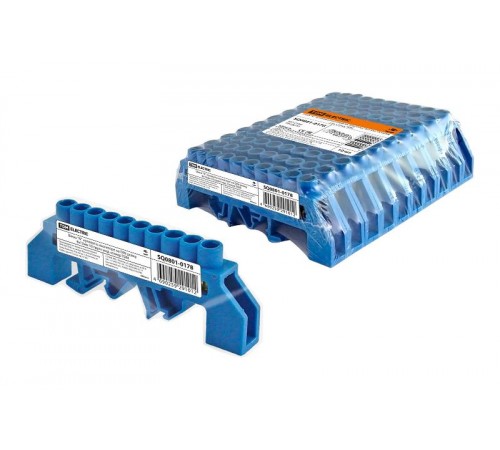 Шина "N" нулевая в изоляторе на DIN-рейку 8x12мм 10 групп инд. стикер  SQ0801-0178  TDM