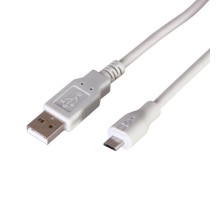 Кабель micro USB (male) штекер - USB-A (male) штекер, длина 3 метра, белый (PE пакет)  18-1166  REXANT