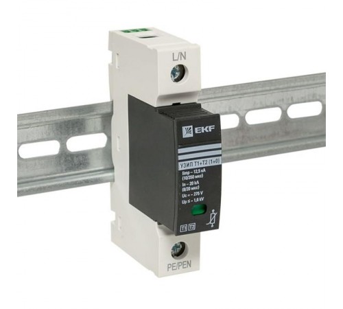 Устройство защиты от импульсных перенапряжений Т1+Т2; Iimp-12,5kA; In-20kA; Uc-275В; 1+0 EKF PROxima  OV12-1-501  EKF