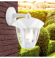 Светильник садово-парковый 6-гранный белый настенный вниз E27 IP44(У1) НБУ 07-40-004 "Дели 3" (8/48)  Б0051198  ЭРА