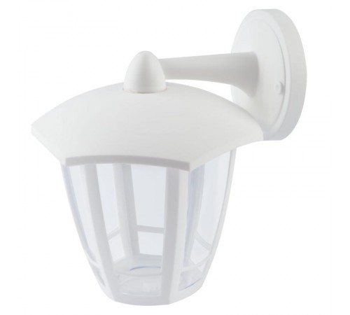 Светильник садово-парковый 6-гранный белый настенный вниз E27 IP44(У1) НБУ 07-40-004 "Дели 3" (8/48)  Б0051198  ЭРА