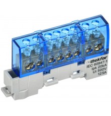 TEKFOR Шина N "ноль" изолированная на универсальном держателе 8х12-8-С  TF-NN20-08-KL-K07  IEK