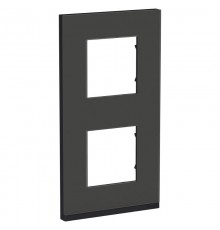 Unica Pure Черное стекло/Антрацит Рамка 2-ая вертикальная  NU6004V86  Schneider Electric