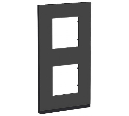 Unica Pure Черное стекло/Антрацит Рамка 2-ая вертикальная  NU6004V86  Schneider Electric