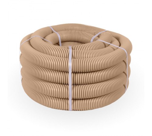 Труба гофрированная ПВХ легкая 350 Н сосна д40 (15 м/уп) с/з   PR01.0097  Промрукав