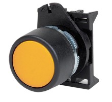 Кнопка плоская прозрачная без  фиксации, желтая  ABHLR3  DKC