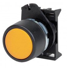 Кнопка плоская прозрачная без  фиксации, желтая  ABHLR3  DKC