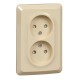 Этюд Кремовый С/У Розетка 2-ая без заземления со шторками 16А 250B  PC16-106K  SE