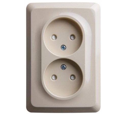 Этюд Кремовый С/У Розетка 2-ая без заземления со шторками 16А 250B  PC16-106K  SE