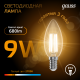 Лампа светодиодная LED 9Вт E14 2700K Filament Candle (свеча) 103801109  Gauss