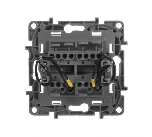 Etika Антрацит Переключатель 2-клавишный с подсветкой, 10А, автозажимные клеммы  672616  Legrand