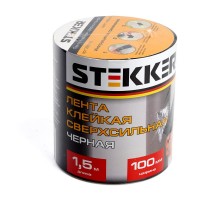 Лента  клейкая сверхсильная 0,7*100 мм, 1,5 м. черная INTP9-0715-10  39918  STEKKER