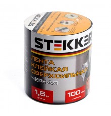 Лента  клейкая сверхсильная 0,7*100 мм, 1,5 м. черная INTP9-0715-10  39918  STEKKER