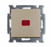 ABB Basic 55 Шампань Переключатель 1-клавишный с подсветкой и N-клеммой  1012-0-2170   2CKA001012A2170  ABB